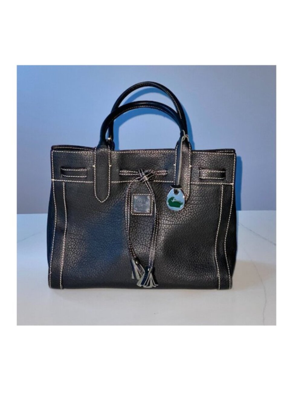 Dooney & Bourke East/West Satchel Tote Shoulder Bag Vintage Pebble Leather